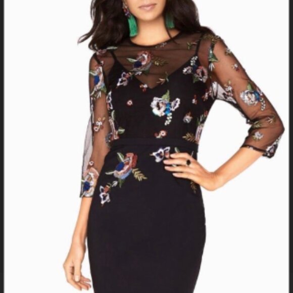 Little Mistress, Embroidered Pencil Dress_Size 4 - Picture 1 of 10